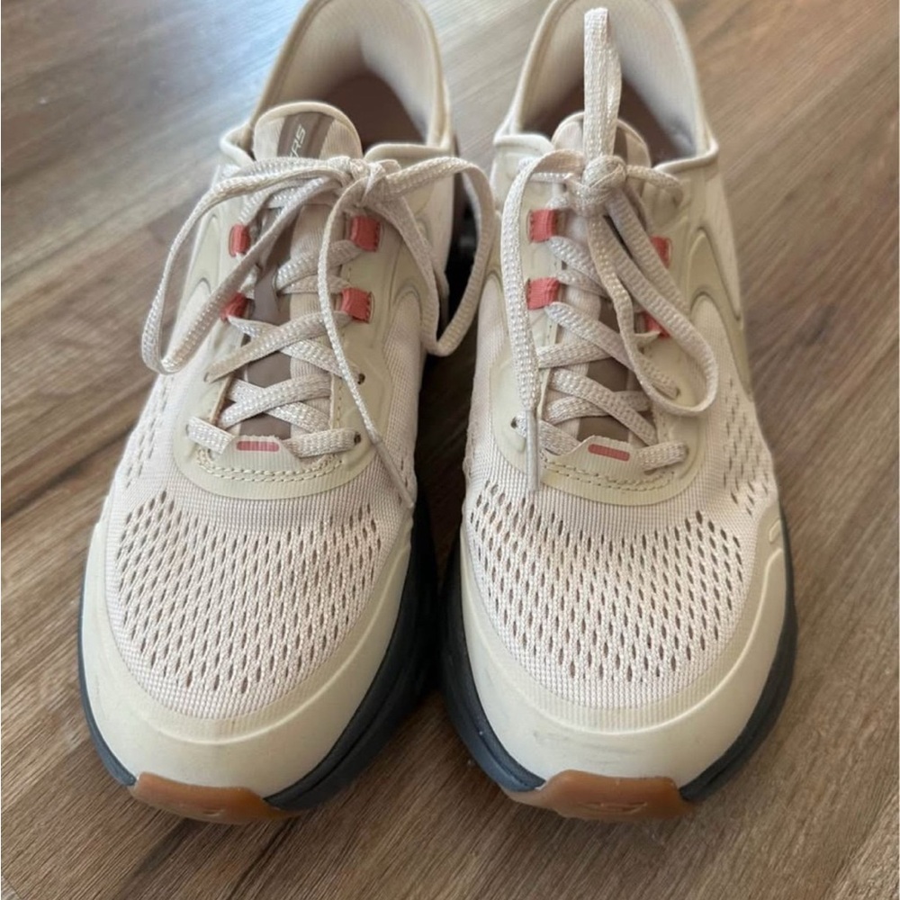 Skechers Women's Beige and Pink Sneakers - Picture 2 of 3